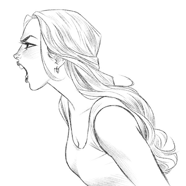 скетч девушка