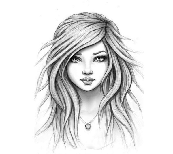 срисовка девушки