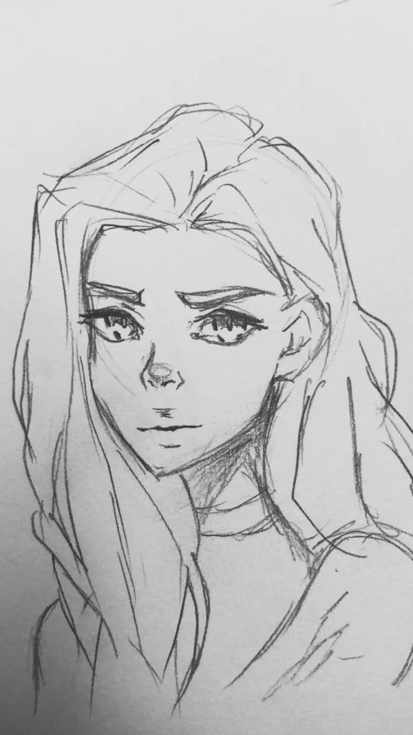 девушка набросок