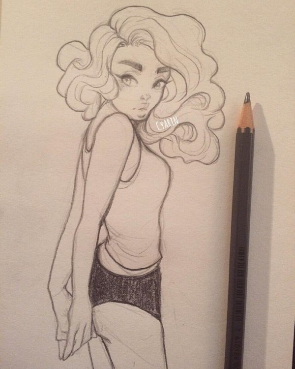 срисовка девушки