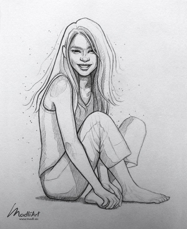 наброски девушек