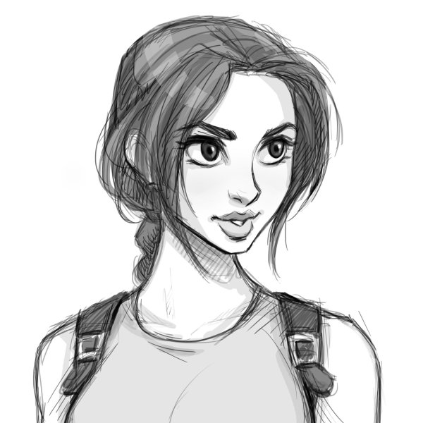 лара крофт скетч