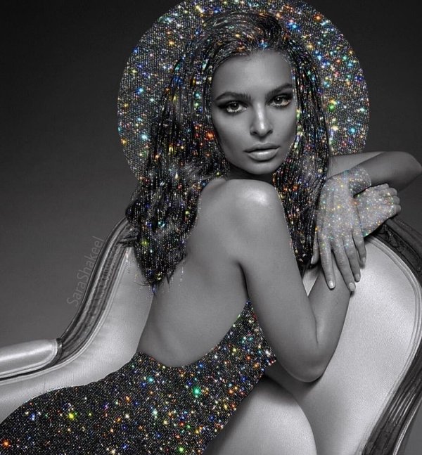 портрет блестками