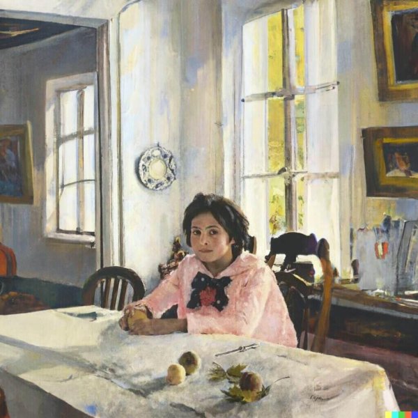 картина серова девочка с персиками