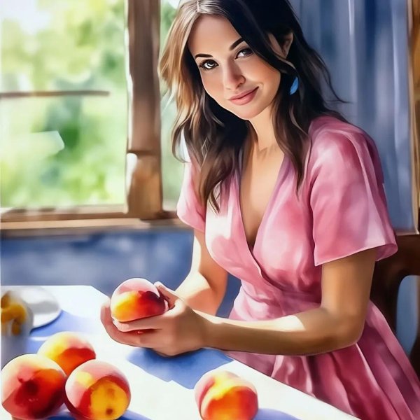 девочка с яблоками картина