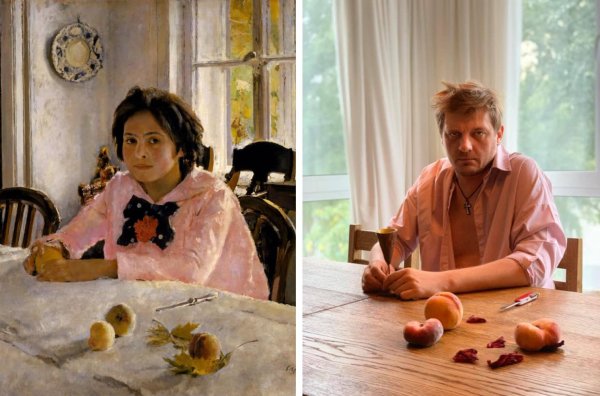 девочка с персиками серов