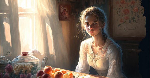 девушки с персиками