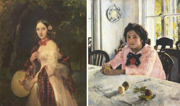 картины девочка с персиками