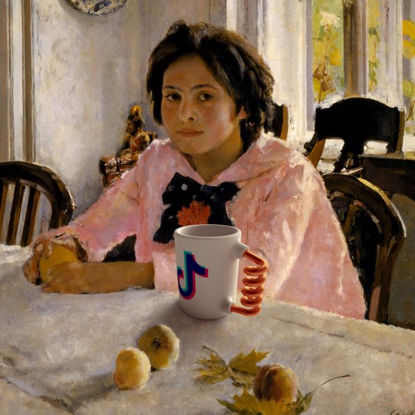 картина серова девочка с персиками