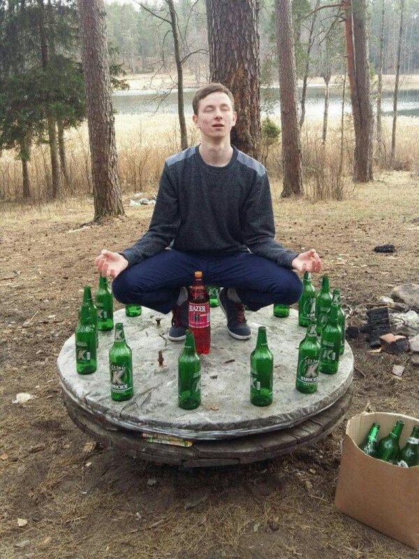 с бутылкой пива