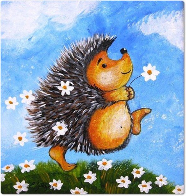 открытка с ежиком