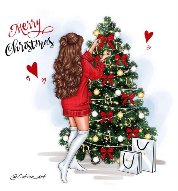 девушка елочка