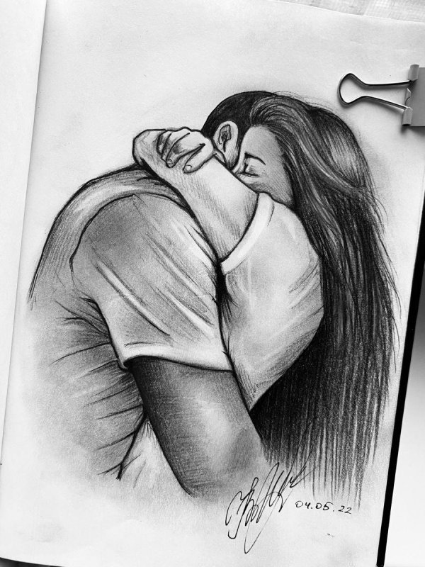 объятие рисунок