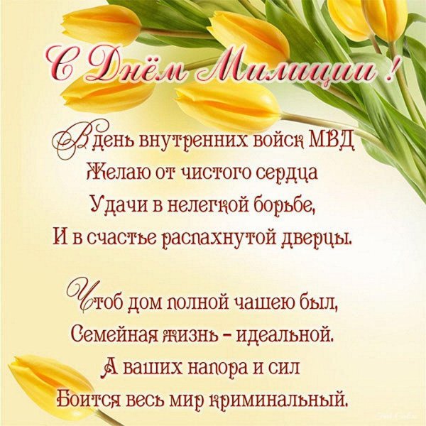 поздравление с днем милиции