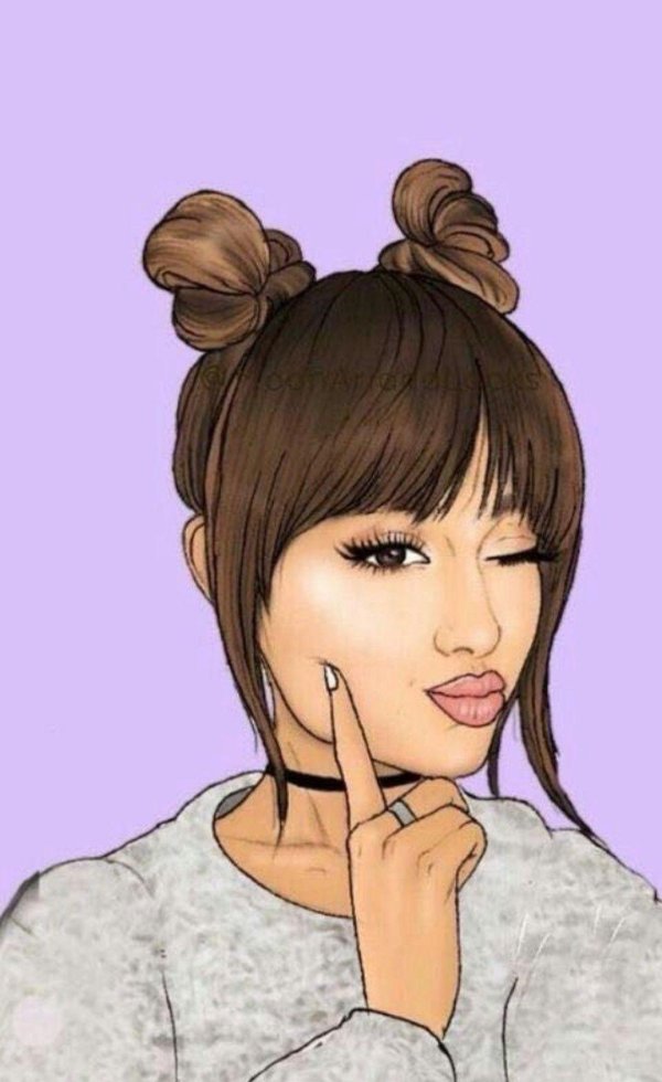 ариана с челкой