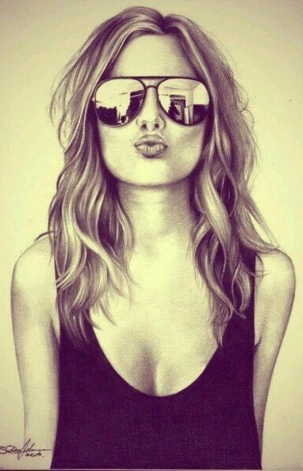 срисовка девушки