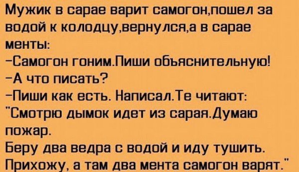анекдот как два мента самогон варили