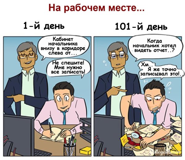 первый день на работе