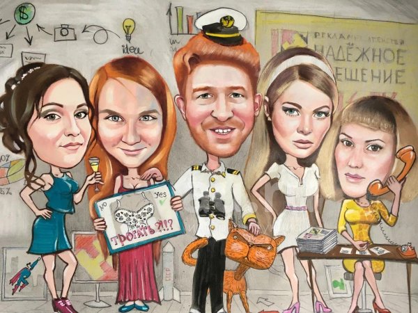 дружеские шаржи