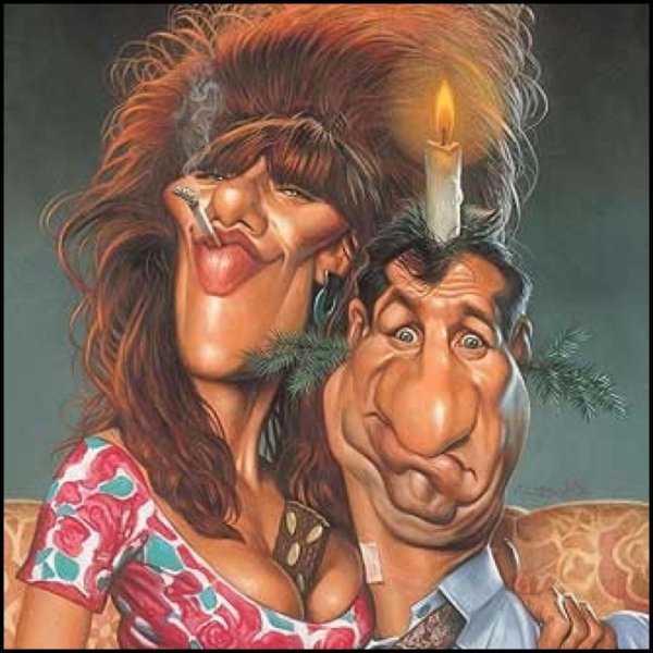 карикатура на яркую женщину