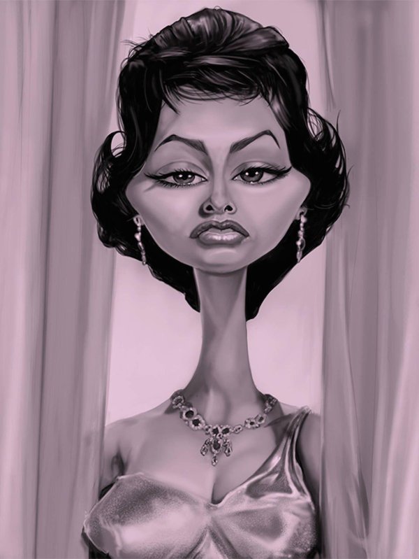 caricature sophia loren