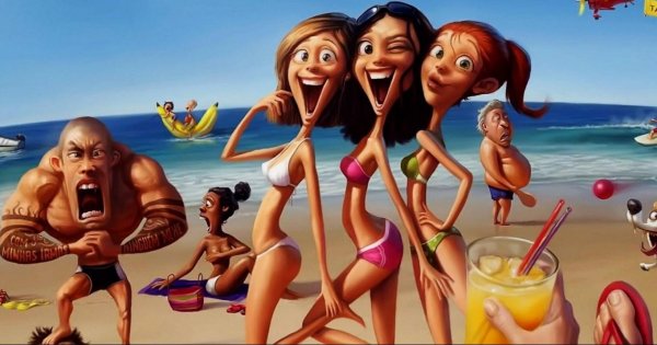 подруги на море