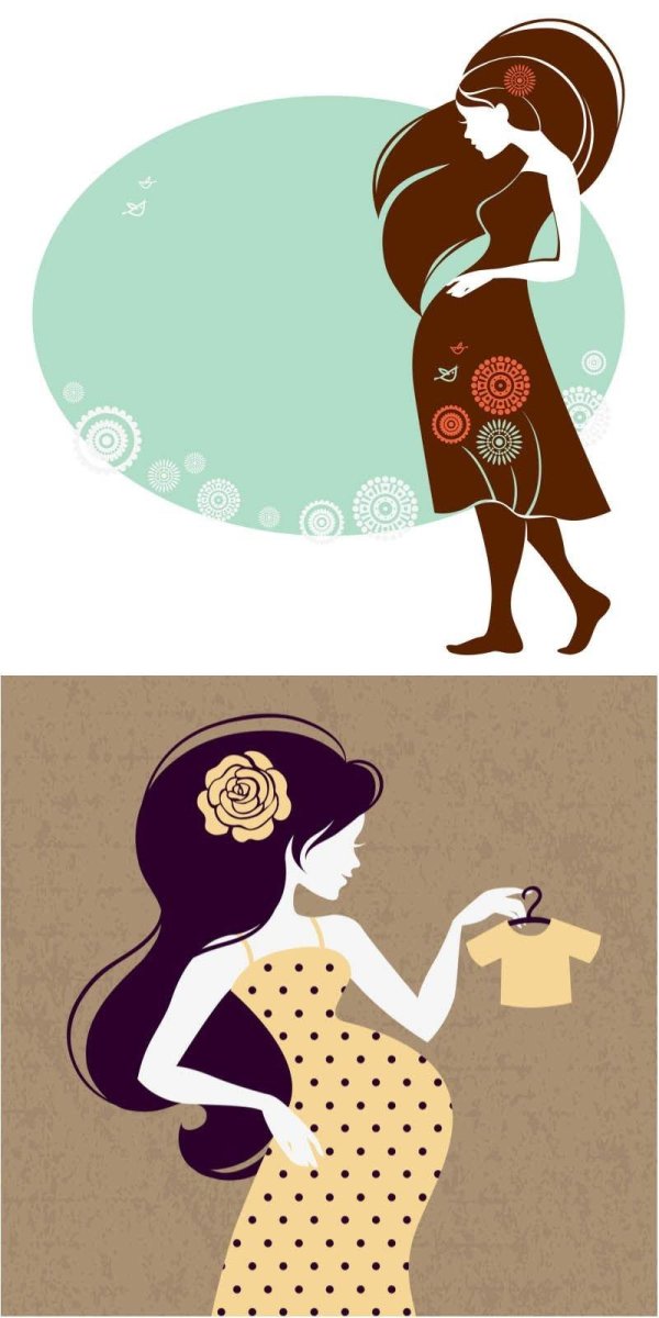 силуэт беременной девушки