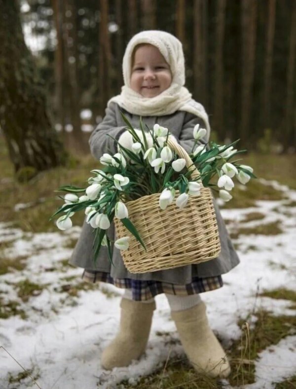 корзинка с подснежниками