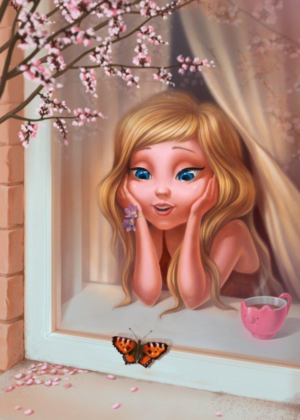 красивая мультяшная девочка