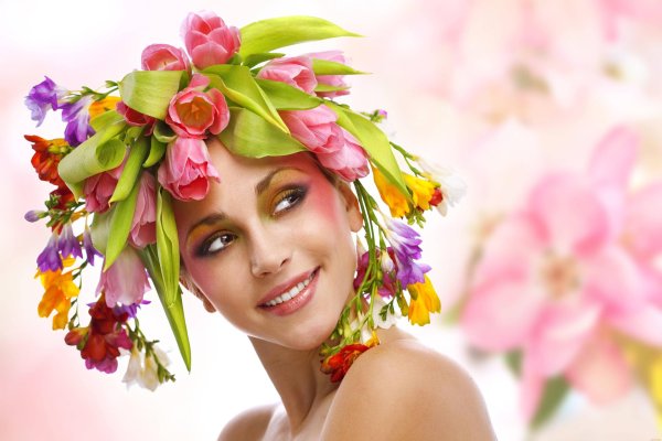 девушки цветы