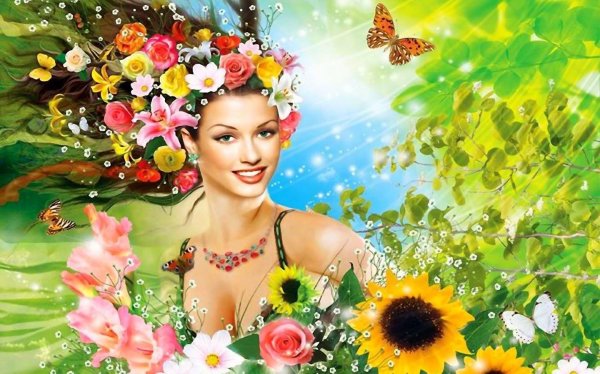 женщина лето