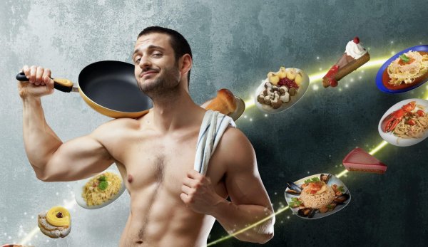 мужик со сковородкой