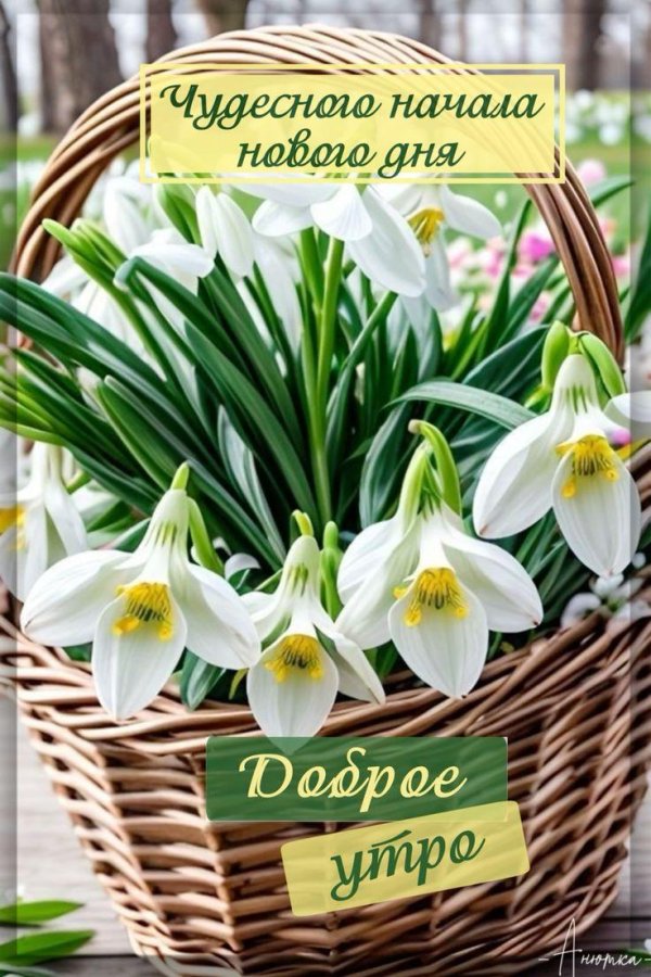 подснежники в корзине