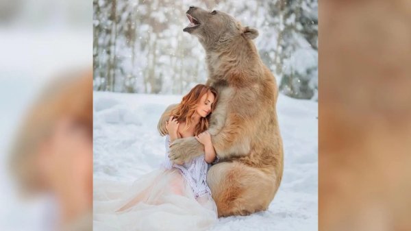 Медведь и женщина