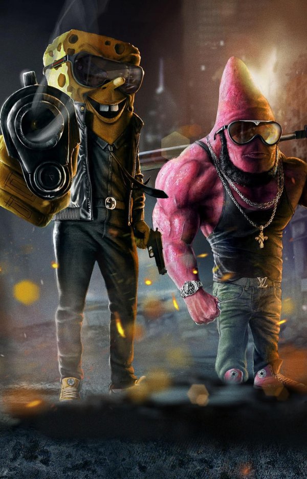 губка боб гангстер