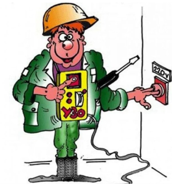 карикатура на электромонтера