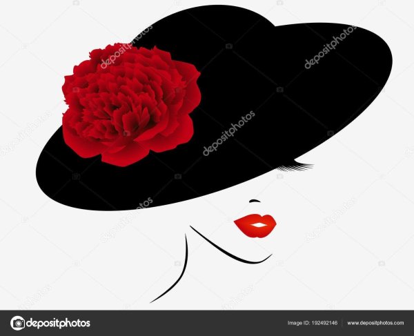 женский силуэт в шляпе