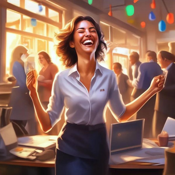 радостная девушка