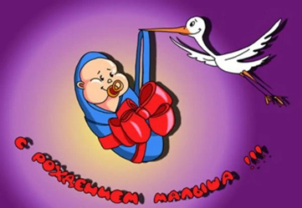 аист с младенцем