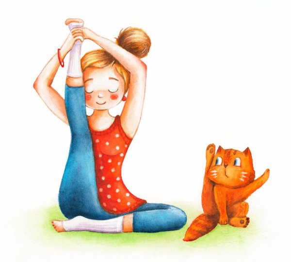 идеальные асаны в иллюстрации элины гордеевой