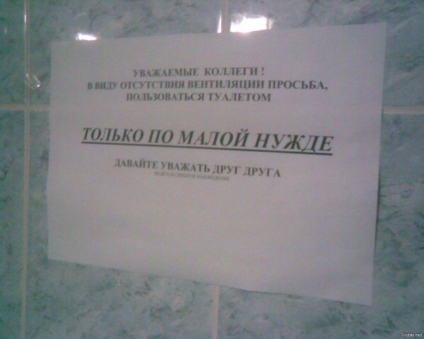 объявление в туалет