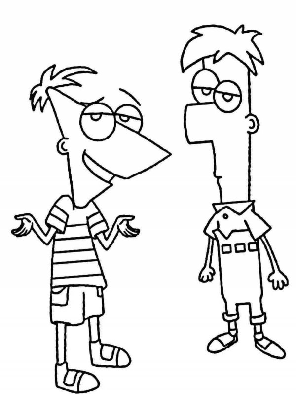 срисовка финеса и ферба