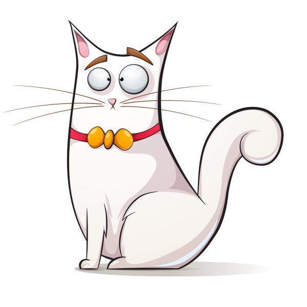 белый мультяшный кот