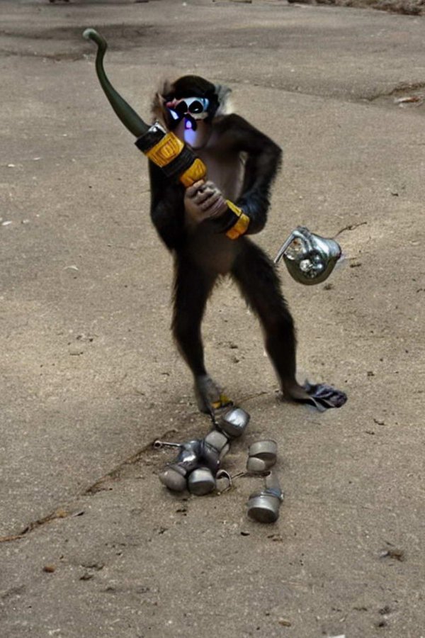 обезьяна с бутылкой