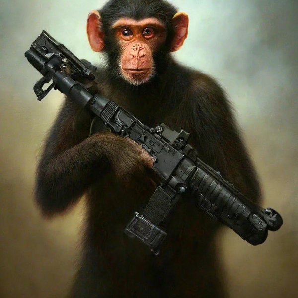 обезьяна с пулеметом