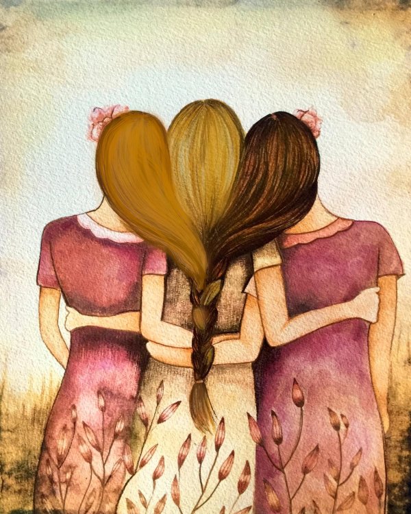 подруги иллюстрация