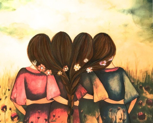 подруги иллюстрация