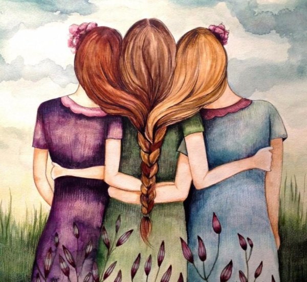 подруги иллюстрация