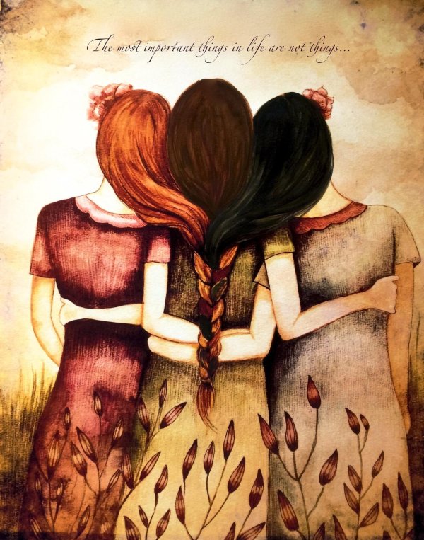 подруги иллюстрация