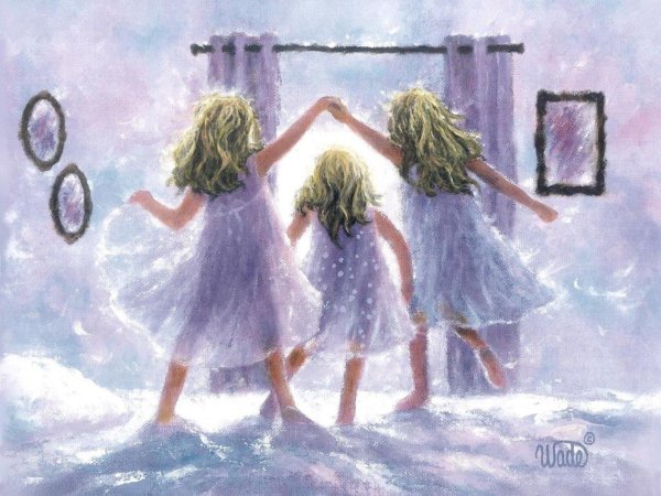 картина 3 девочки